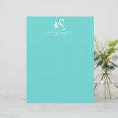 Minimalistisch Logo Swan op Robin Egg Blue (Staand voorkant)