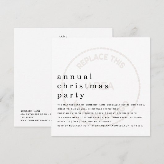 Minimalistisch Logo voor kerstfeestvieren Kaart (Voorkant / Achterkant)