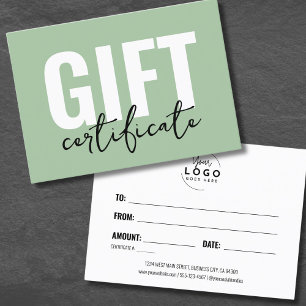 Minimalistisch logo zakelijk cadeaubon visitekaartje