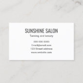 minimalistisch looiend en schoonheidssalon visitekaartje (Achterkant)