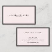 Minimalistisch Luxe Boutique Black/Pastel Roze Visitekaartje (Voorkant / Achterkant)