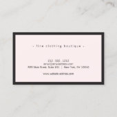 Minimalistisch Luxe Boutique Black/Pastel Roze Visitekaartje (Achterkant)