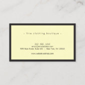 Minimalistisch Luxe Boutique Black/Yellow Visitekaartje (Achterkant)