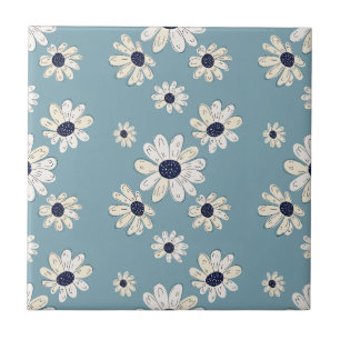 Minimalistisch madeliefjes bloempatroon (2) tegeltje