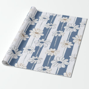 Minimalistisch madeliefjes bloempatroon (3) cadeaupapier