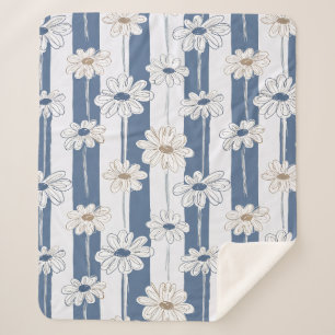 Minimalistisch madeliefjes bloempatroon (3) sherpa deken