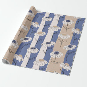 Minimalistisch madeliefjes bloempatroon (4) cadeaupapier