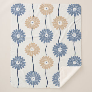 Minimalistisch madeliefjes bloempatroon (6) sherpa deken