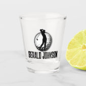 Minimalistisch Mannen Golf Monogram Ontwerp Shot Glas (Voorkant)
