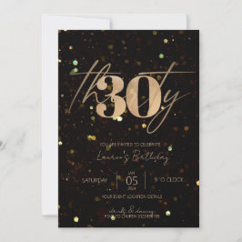 Minimalistisch Manuscript Black en Gold 30th Birth Kaart