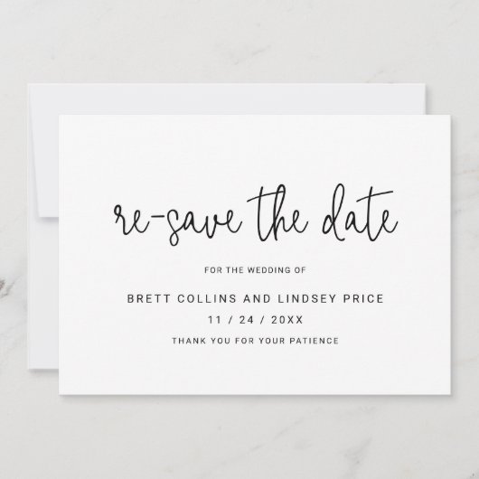 Minimalistisch Manuscript Modern Zwarte Veranderin Aankondiging (Voorkant)