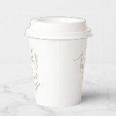 Minimalistisch Manuscript Zwart en Goud 21st Dag Papieren Bekers (Rechts)