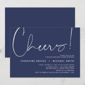 Minimalistisch marineschrift voor bruiloft kaart (Voorkant / Achterkant)