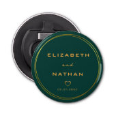 Minimalistisch marinesroop en goudpleisterhuwelijk button flesopener (Voorkant)