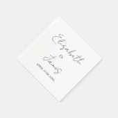 Minimalistisch marinesultaat Blue Modern Script We Servet (Hoek)