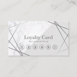 Minimalistisch marmer Geometric Silver Grey Loyalt Visitekaartje
