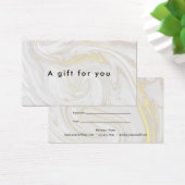 Minimalistisch Marmeren Zakelijk Cadeaubewijs Visitekaartje (Bureau)