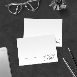 Minimalistisch Masculine Black en White Simple Notitiekaartje