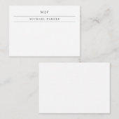 Minimalistisch Masculine | Initialen en naam Notitiekaartje (Voorkant / Achterkant)