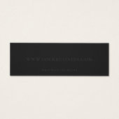 Minimalistisch mat zwart custom business label mini visitekaartjes (Achterkant)