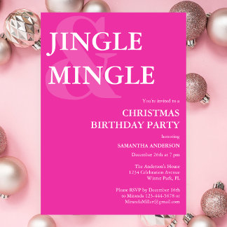 Minimalistisch meisje roze Kerstmis Verjaardagsfee Kaart