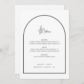 Minimalistisch menu Band zwart-wit-haakscript (Voorkant / Achterkant)