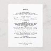 Minimalistisch menu Bindbruiloft Avant-Garde White (Voorkant)