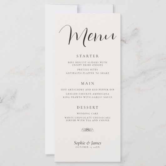 Minimalistisch menu Binddromen (Voorkant)