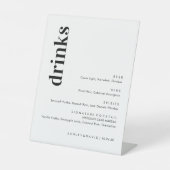 Minimalistisch menu Bold Wedbalk | Menu Drink Reclamebord Met Voetstuk (Voorkant)