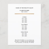Minimalistisch menu Faux Gold Line Beauty Salon (Voorkant)