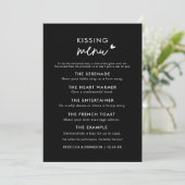 Minimalistisch menu Modern Black Wedding Kiss (Staand voorkant)