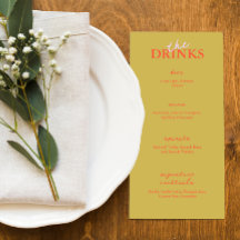 Minimalistisch menu Modern Wedbalk | Menu Drink