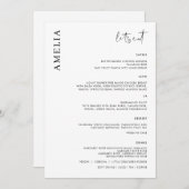 Minimalistisch menu van de Moderne Steekproef met Kaart (Voorkant / Achterkant)