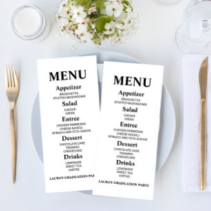 Minimalistisch menu van GraduPartij voedsel