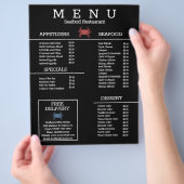 Minimalistisch menu van het restaurant B van de Se (Hand)