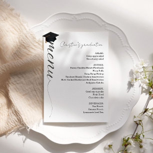 Minimalistisch menu voor het diner van de scriptcu kaart