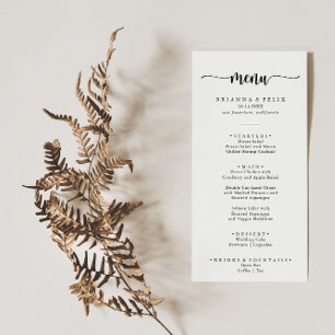 Minimalistisch menu voor kalligrafie