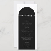 Minimalistisch menu voor moderne Arch Black Wedden (Voorkant)