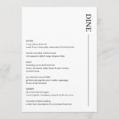 Minimalistisch menu voor zwart-witbruiloft 5x7 Mod (Voorkant)
