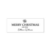 Minimalistisch Merry Christmas Flower Label Rubberstempel (Afrduk)