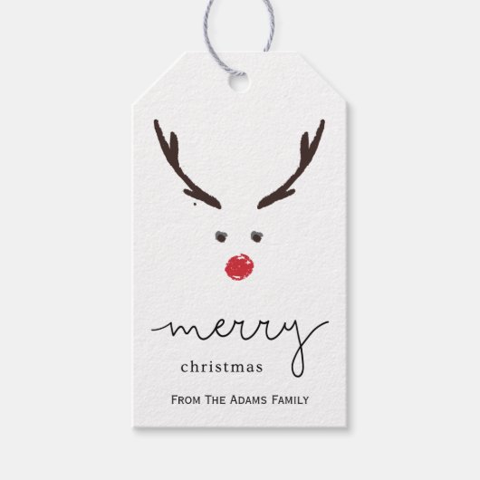 Minimalistisch Merry Christmas Gift Label -  Cadeaulabel (Voorkant)