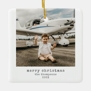 Minimalistisch Merry Christmas Photo Keramisch Orn Ornament