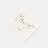 Minimalistisch Merry Script Cream Paper Servet (Hoek)