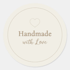 Minimalistisch "Met de Hand gemaakt met Liefde" Cr Ronde Sticker