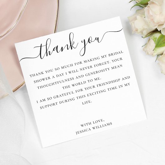 Minimalistisch met legant Script-Vrijgezellenfeest Bedankkaart