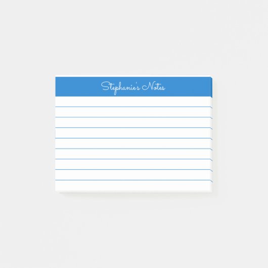 Minimalistisch Middelblauw Aangepast Post-it® Notes (Voorkant)