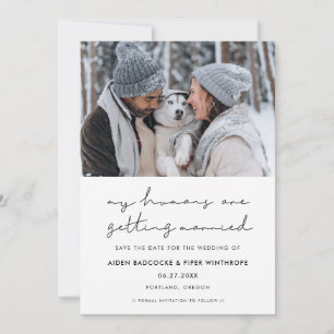 Minimalistisch Mijn baasjes gaan trouwen foto Save The Date