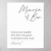 Minimalistisch Mimosa barteken | Moderne Mimosa Ba Poster (Voorkant)