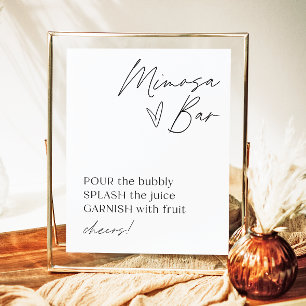 Minimalistisch Mimosa barteken   Moderne Mimosa Ba Poster