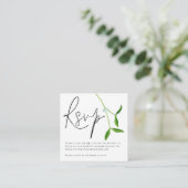 Minimalistisch Mistletoe Script QR Code Weddenscha Informatiekaartje (Staand voorkant)